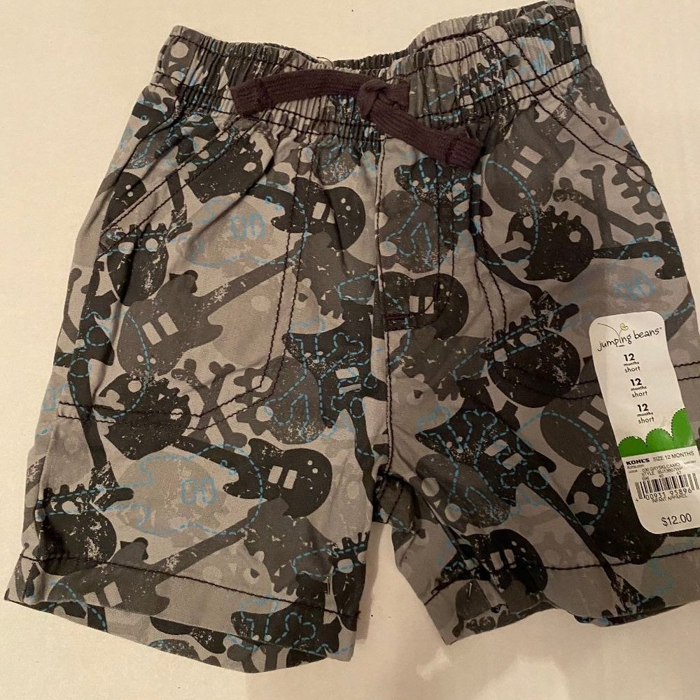 Boys shorts  Size 12 months  Grey guitar motif